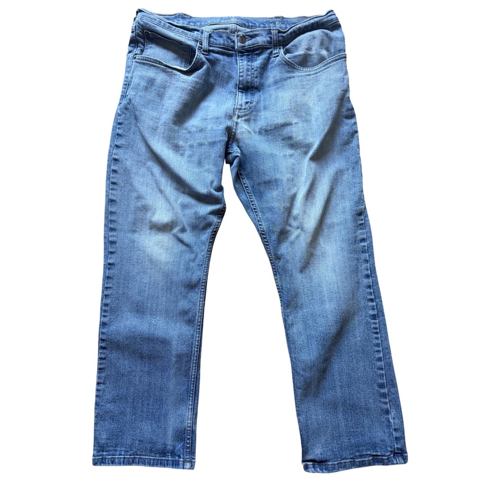Wrangler Mens Jeans 36x29 Straight Leg Light Wash Stretch Denim Everyday Casual